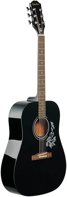 Epiphone Starling Dreadnought Acoustic Guitar, Ebony, Body Left Front