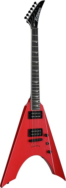 Kramer Nite-V Electric Guitar, (with Gig Bag), Crimson Red Metallic, Body Left Front