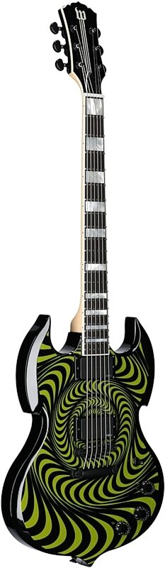 Wylde Audio Barbarian Rawtop Electric Guitar, Grimmest Green, Body Left Front