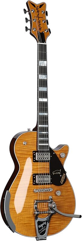Gretsch G6134TFM-NH Nigel Hendroff Signature Penguin Electric Guitar (with Case), Penguin Amber, USED, Blemished, Body Left Front