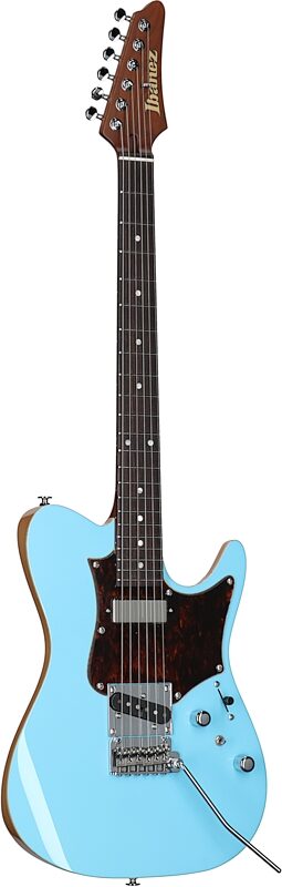 Ibanez TQMS1 Tom Quayle Electric Guitar (with Case), Celeste Blue, Body Left Front