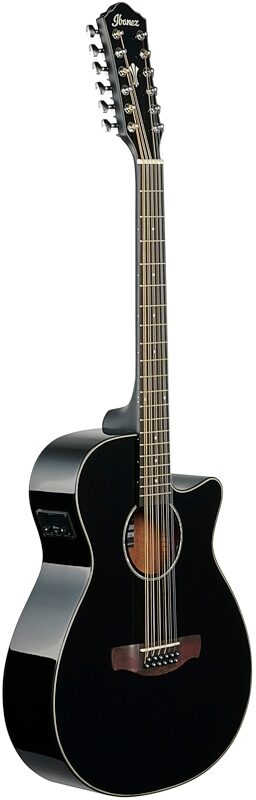 Ibanez AEG5012 Acoustic-Electric Guitar, 12-String, Black, Body Left Front