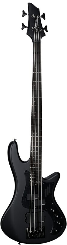 Schecter Stiletto Stealth-4 Pro Electric Bass, Satin Black, Body Left Front