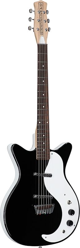 Danelectro Stock '59 Electric Guitar, Black, Body Left Front