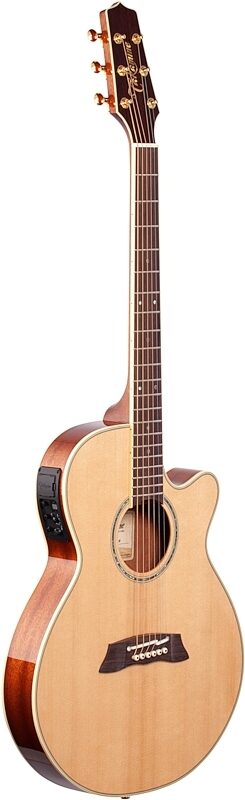 Takamine TSP138C Thinline Acoustic-Electric Guitar (with Gig Bag), Natural, Body Left Front