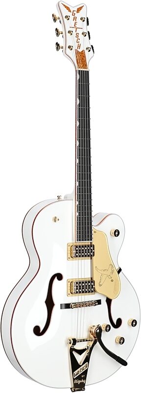 Gretsch G6136TG Players Edition Falcon Electric Guitar (with Case), Falcon White, Body Left Front