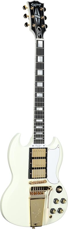 Epiphone 1963 Les Paul SG Custom with Maestro Vibrola (with Case), Classic White, Body Left Front