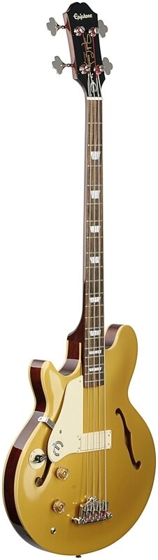 Epiphone Jack Casady Electric Bass, Left-Handed, Metallic Gold, Body Left Front