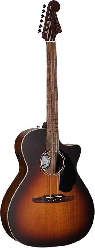 Fender Newporter Special Acoustic-Electric Guitar (with Gig Bag), Honey Burst, Body Left Front
