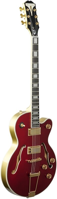 Epiphone Uptown Kat ES Electric Guitar, Ruby Red Metallic, Body Left Front