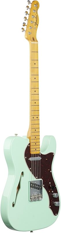 Fender American Original '60s Telecaster Thinline Electric Guitar, Maple Fingerboard (with Case), Surf Green, Body Left Front
