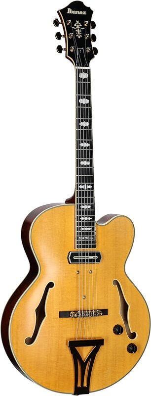 Ibanez PM3C Pat Metheny Electric Guitar (with Case), Natural Amber Low Gloss, Body Left Front