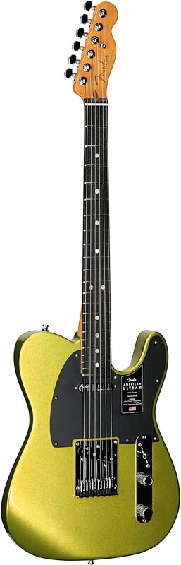 Fender American Ultra II Telecaster Electric Guitar, Ebony Fingerboard (with Case), Solar Flare, Body Left Front