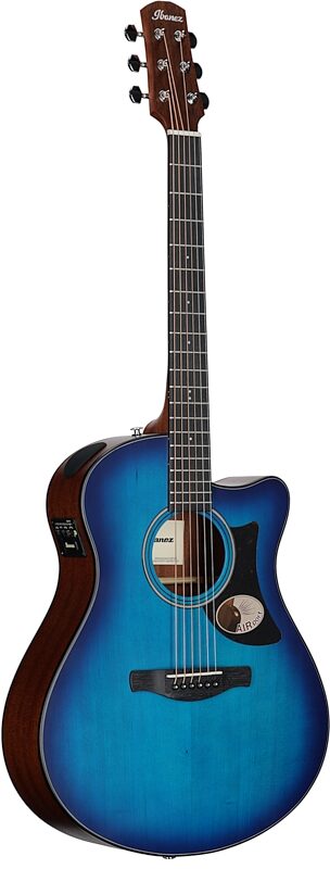 Ibanez AAM50CE Advanced Acoustic-Electric Guitar, Sapphire Blue, Body Left Front