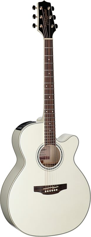 Takamine GN37CE Acoustic-Electric Guitar (with Gig Bag), Pearl White, Body Left Front