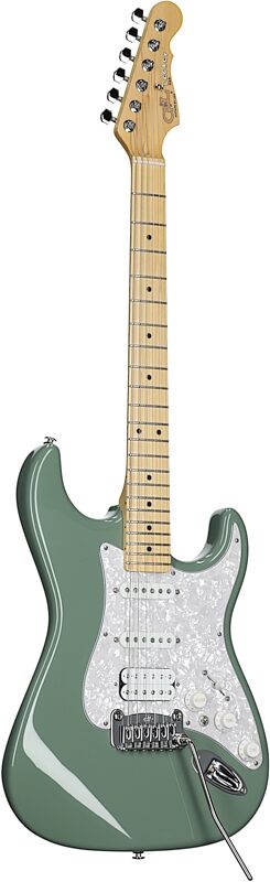 G&L Fullerton Deluxe Legacy HSS Electric Guitar (with Gig Bag), Matcha Tea, Body Left Front