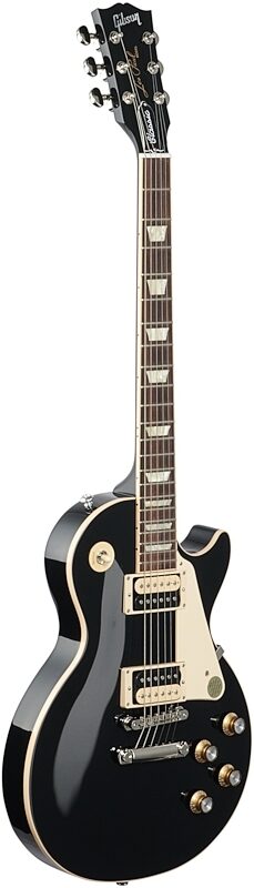 Gibson Les Paul Classic Electric Guitar (with Case), Ebony, 18-Pay-Eligible, Body Left Front