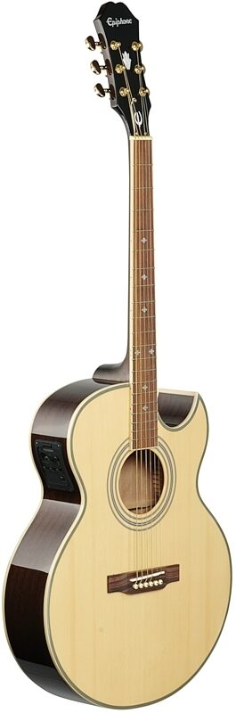 Epiphone PR5-E Compact Jumbo Cutaway Acoustic-Electric Guitar, Natural, Body Left Front