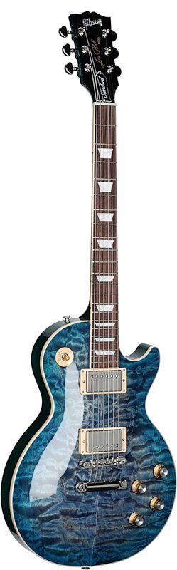 Gibson Exclusive Les Paul Standard 60s AAA Electric Guitar, Quilted Ocean Water, Body Left Front