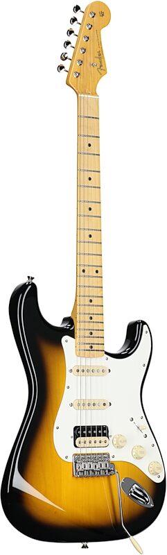 Fender JV Modified '50s Stratocaster HSS Electric Guitar, with Maple Fingerboard (and Gig Bag), 2-Color Sunburst, Body Left Front