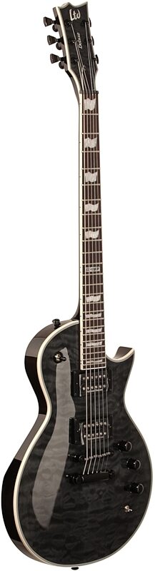 ESP LTD EC-1000 Piezo QM Electric Guitar, See Thru Black, Body Left Front