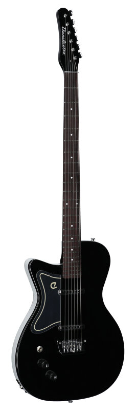 Danelectro 56 Baritone Electric Guitar, Left-Handed, Black, Body Left Front