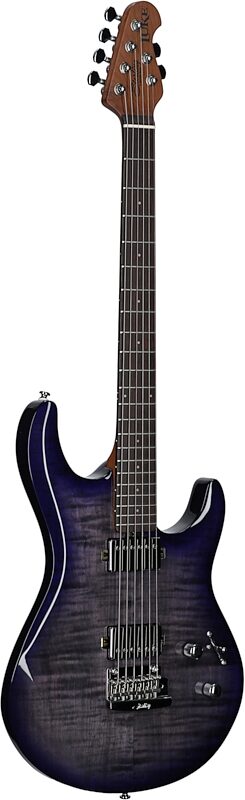 Sterling by Music Man Steve Lukather LK100 Electric Guitar, Blueberry Burst, Body Left Front