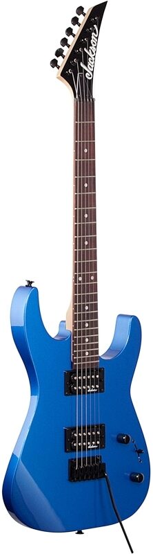 Jackson JS Series Dinky JS11 Electric Guitar, Amaranth Fingerboard, Metallic Blue, Body Left Front