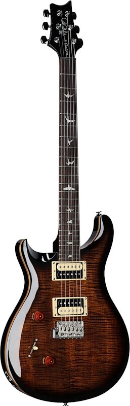 PRS Paul Reed Smith SE Custom 24 Electric Guitar, Left-Handed (with Gig Bag), Black Gold Burst, Body Left Front