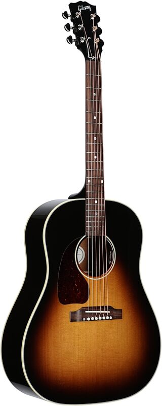 Gibson J-45 Standard Acoustic-Electric Guitar, Left Handed (with Case), Vintage Sunburst, Body Left Front