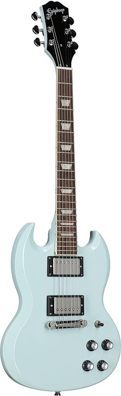 Epiphone Power Player SG Electric Guitar (with Gig Bag), Ice Blue, Body Left Front