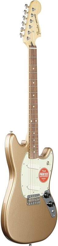 Fender Mustang Electric Guitar, with Pau Ferro Fingerboard, Firemist Gold, Body Left Front