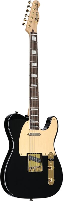 Squier 40th Anniversary Telecaster Gold Edition Electric Guitar, with Laurel Fingerboard, Black, Body Left Front
