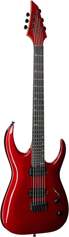Jackson Pro Series Signature Misha Mansoor Juggernaut HT6 Electric Guitar, Caramelized Maple Fingerboard, Red Crystal, Body Left Front