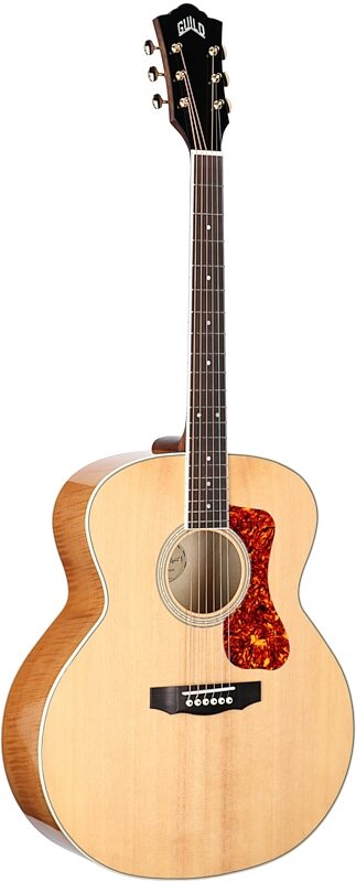 Guild F-250E Deluxe Jumbo Acoustic-Electric Guitar, Blonde, Body Left Front