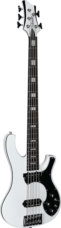Schecter Stargazer 5 Electric Bass, Gloss White, Body Left Front