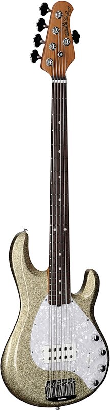 Ernie Ball Music Man StingRay 5 Special Electric Bass, 5-String (with Case), Genius Gold, Body Left Front