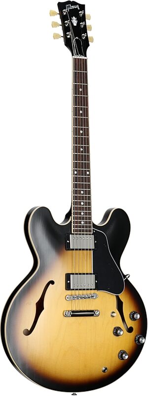 Gibson ES-335 Dot Satin Electric Guitar (with Case), Vintage Burst, Blemished, Body Left Front