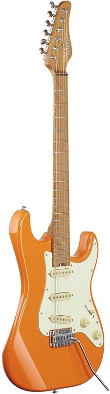 Schecter Nick Johnston Traditional SSS Electric Guitar, Atomic Orange, Warehouse Resealed, Body Left Front