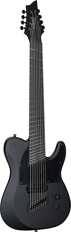 Schecter PT8MS Black Ops Electric Guitar, 8-String, Satin Black Open Pore, Body Left Front