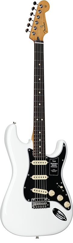 Fender Player II Stratocaster Electric Guitar, with Rosewood Fingerboard, Polar White, Body Left Front