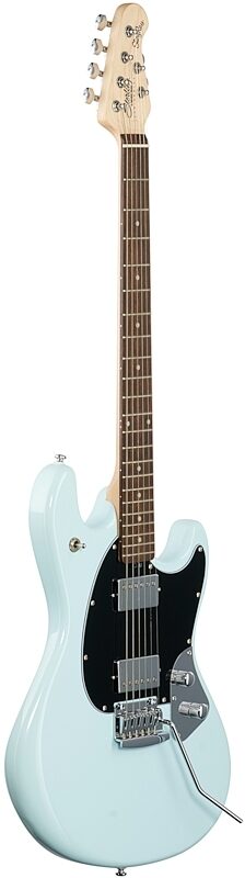 Sterling by Music Man SR30 StingRay Electric Guitar, Daphne Blue, Body Left Front