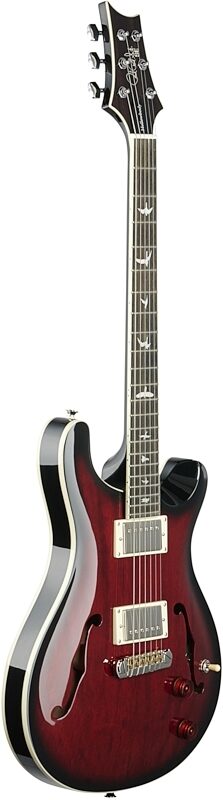 PRS Paul Reed Smith SE Hollowbody Standard Electric Guitar (with Case), Fire Red Burst, Body Left Front