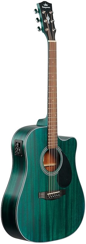 Kepma K3 Series D3-130 Acoustic-Electric Guitar, Blue Matte, with K1 Pickup, Body Left Front