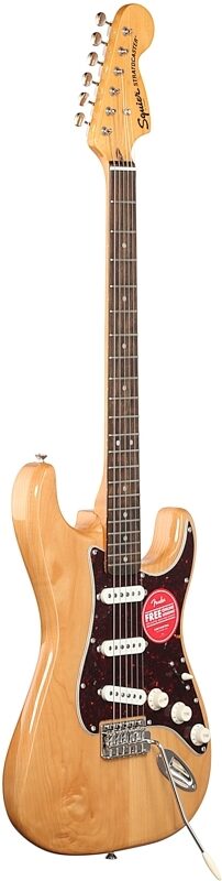 Squier Classic Vibe '70s Stratocaster Electric Guitar, Indian Laurel Natural, Body Left Front