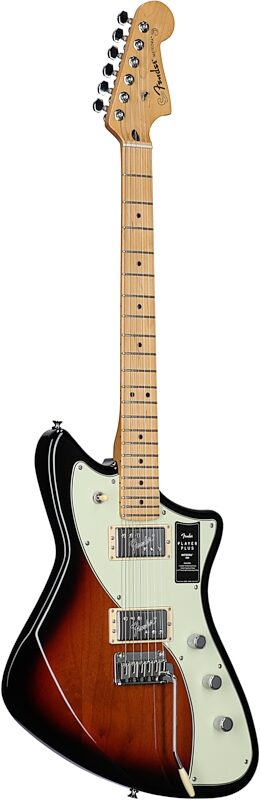 Fender Player Plus Meteora Electric Guitar (with Gig Bag), 3-Color Sunburst, Maple Fretboard, Body Left Front