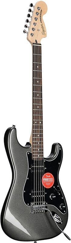 Squier Affinity Stratocaster HH Electric Guitar, Laurel Fingerboard, Charcoal Frost, Body Left Front