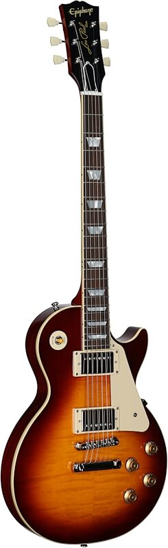 Epiphone Inspired by Gibson Custom 1959 Les Paul Standard Reissue Electric Guitar (with Case), Deep Cherry Sunburst, Body Left Front