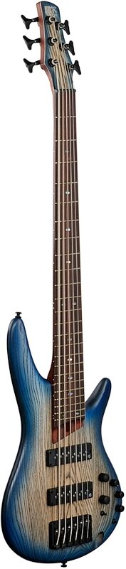 Ibanez SR606E Electric Bass, 6-String, Cosmic Blue Starburst Flat, Blemished, Body Left Front