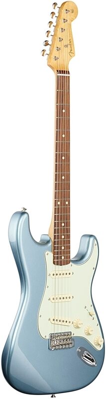 Fender Vintera '60s Stratocaster Electric Guitar, Pau Ferro (with Gig Bag), Ice Blue Metallic, Body Left Front